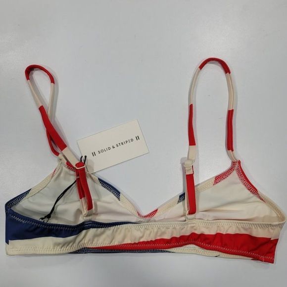 Solid & Striped The Rachel Bikini Top Red Slate Backgammon - Picture 5 of 8